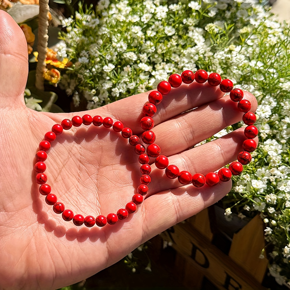 Bohemian Style Cinnabar Bead Bracelet for Women's Wear